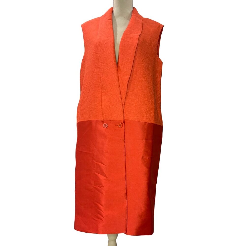 C/MEO Collective Mad City Vest in Tangerine Womens Size Medium Long Designer NEW